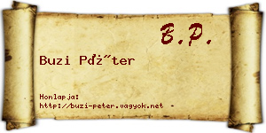 Buzi Péter névjegykártya